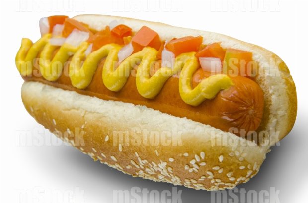 Hot dog con tomate y cebolla