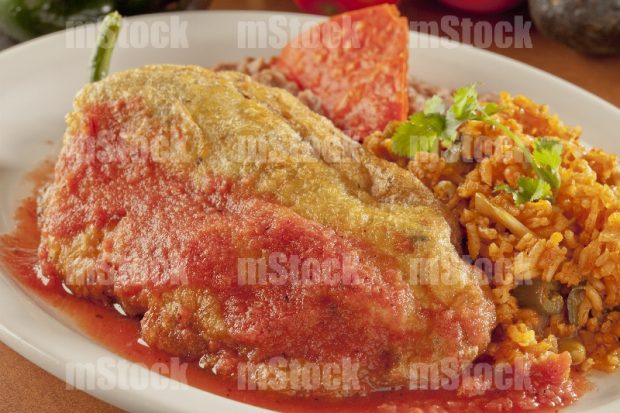 Chile relleno lampreado