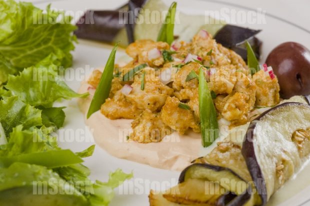 Pollo con Berenjena closeup