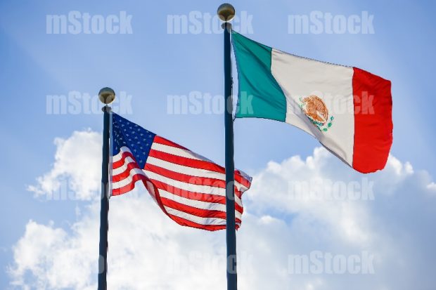 Banderas de México y USA