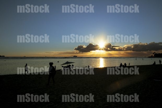 Puesta de Sol en playa