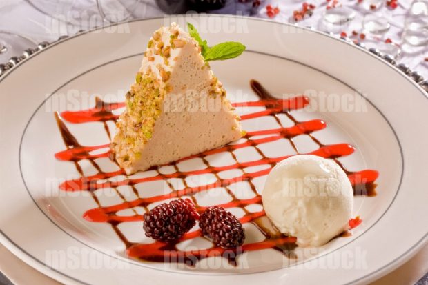 Flan de queso con pistache 1