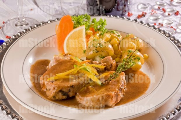 Lomo de cerdo con verduras