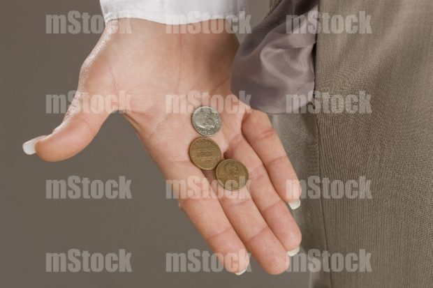 Bolsillo con pocas monedas