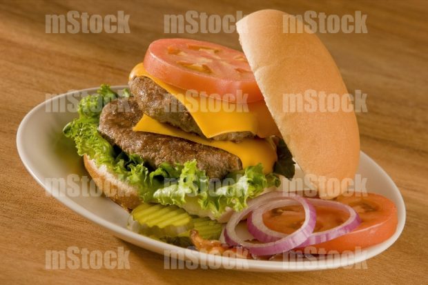 Hamburguesa casera con doble carne y queso
