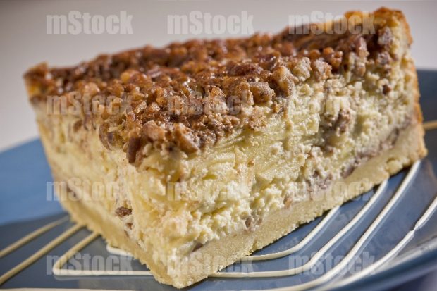 Pastel de Manzana con nuez rebanada
