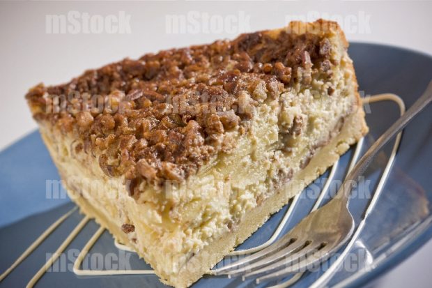 Pastel de Manzana y nuez rebanada