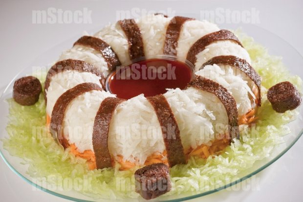 Rosca de jícama zanahoria y pepino