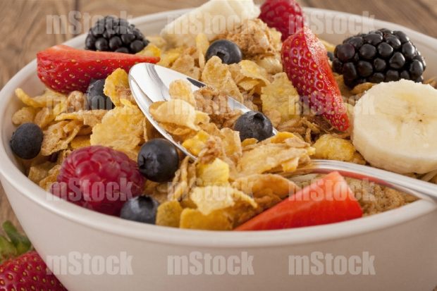 Plato de Cereal con frutas