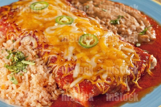 Burrito tex mex arroz y frijoles