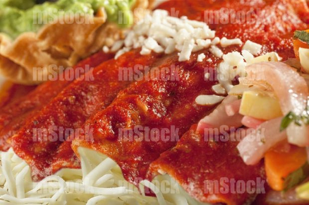 Enchiladas tex mex rojas de queso