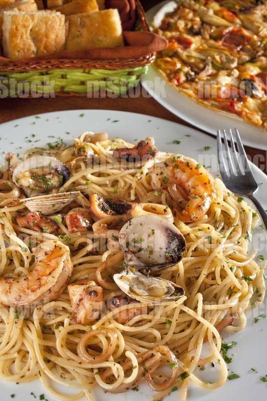 Espagueti con marisco