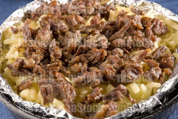 Papa asada con arrachera