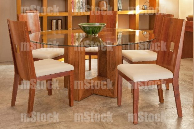 Comedor redondo de vidrio