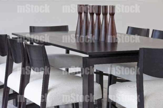 Comedor moderno negro close-up