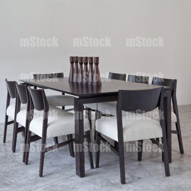 Comedor rectangular negro 8 sillas