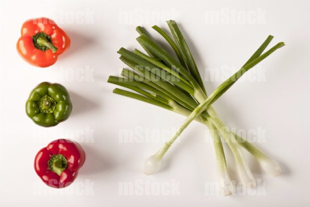Pimiento Morrón y Cebolla Cambray