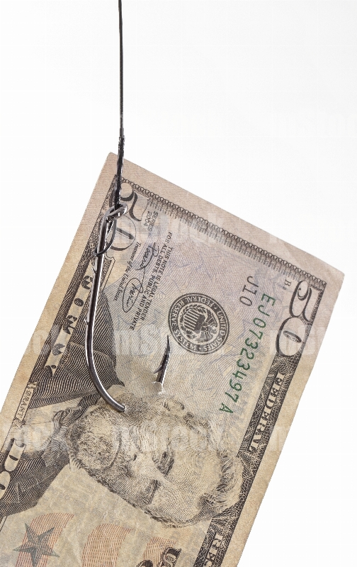 Fishing rod and money bill