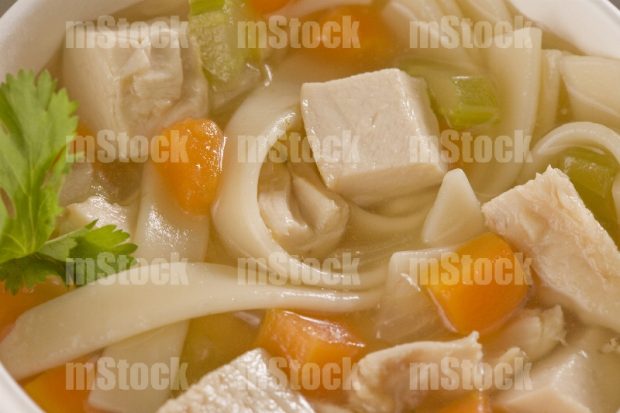 Sopa de tallarines con pollo
