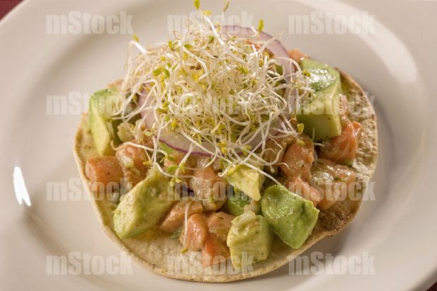 Tostada de Ceviche de Salmón