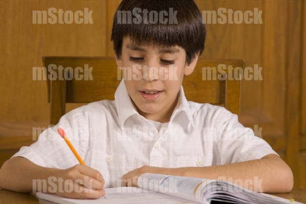 Niño haciendo tarea en casa