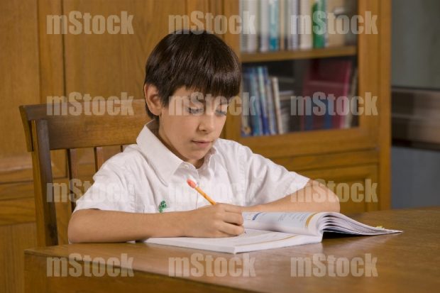 Niño haciendo tarea