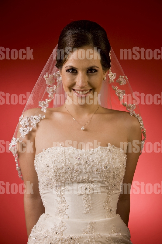 Novia con velo de encaje