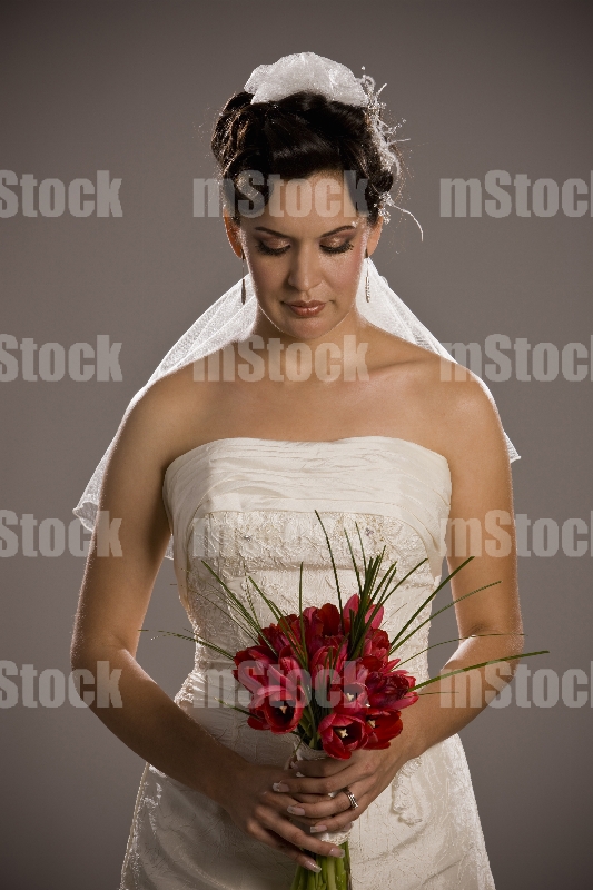 Retrato de novia con ramo