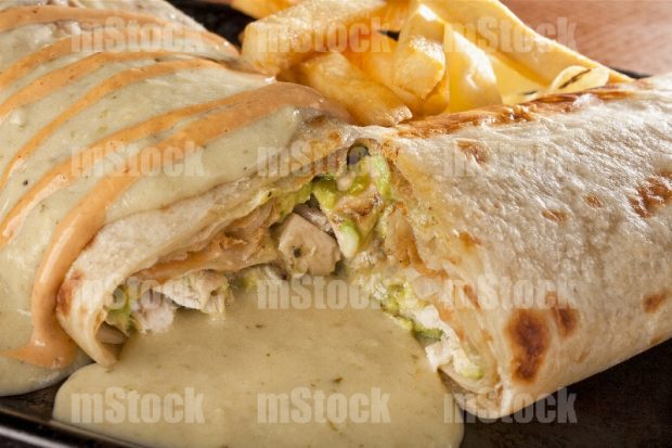 Burrito de Pollo con guacamole